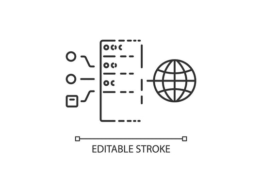 Proxy server linear icons set