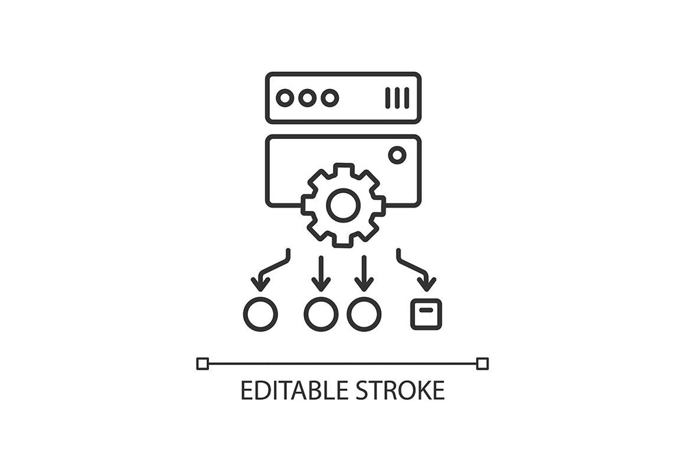 Proxy server linear icons set