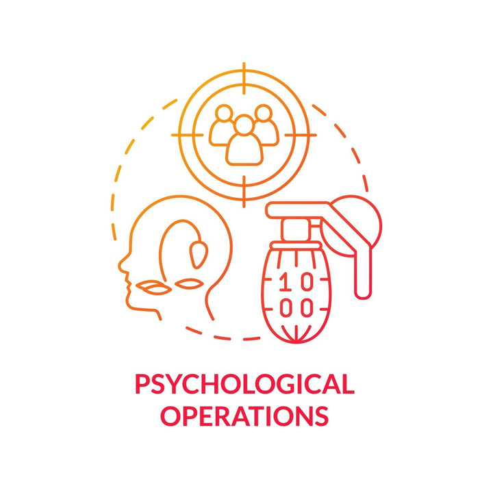 Psychological operations red gradient concept icon