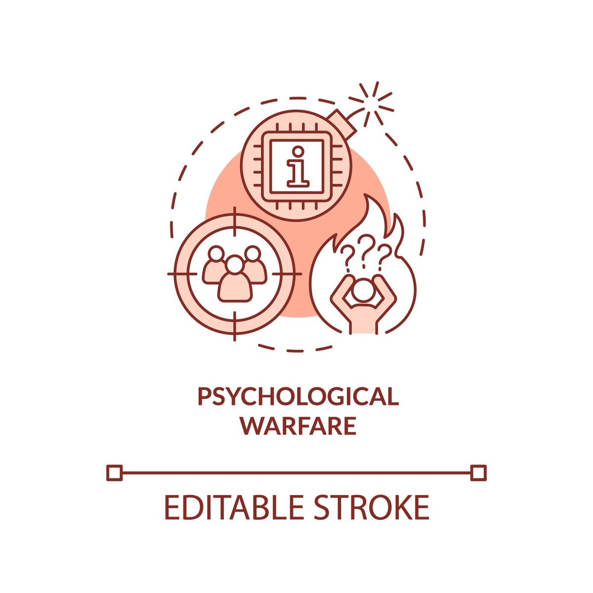 Psychological warfare red concept icon