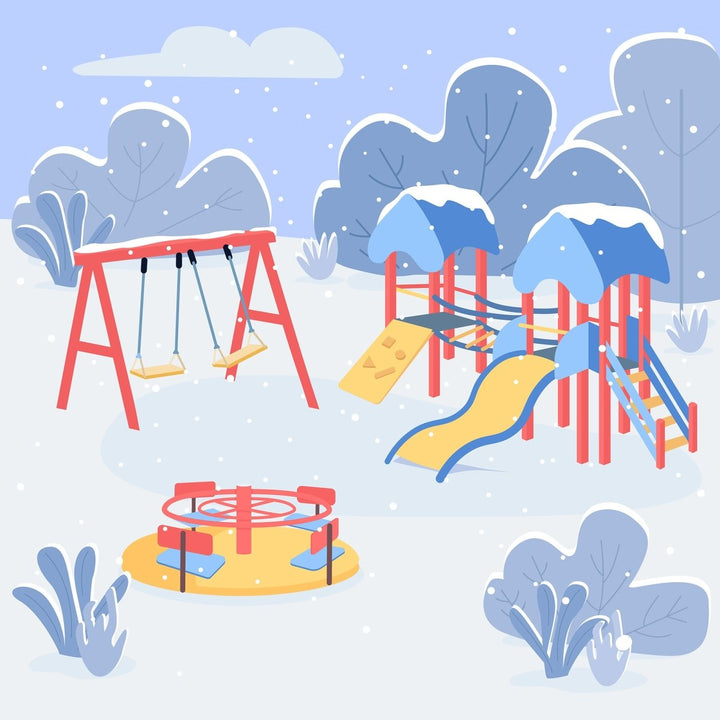 Public park color vector illustration bundle