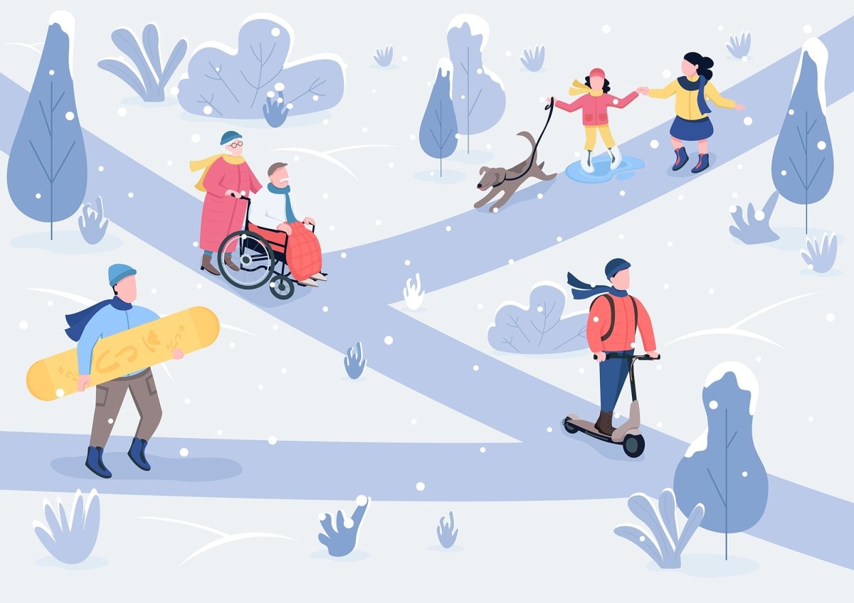 Public park color vector illustration bundle