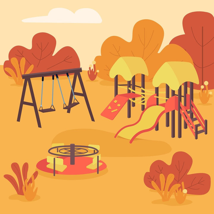Public park color vector illustration bundle