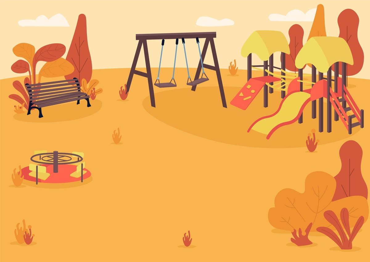 Public park color vector illustration bundle