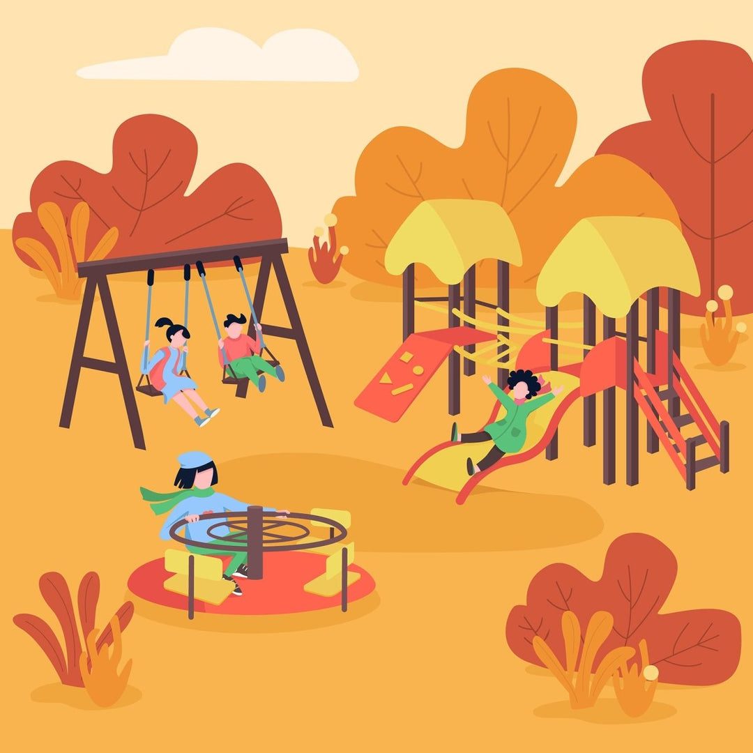 Public park color vector illustration bundle