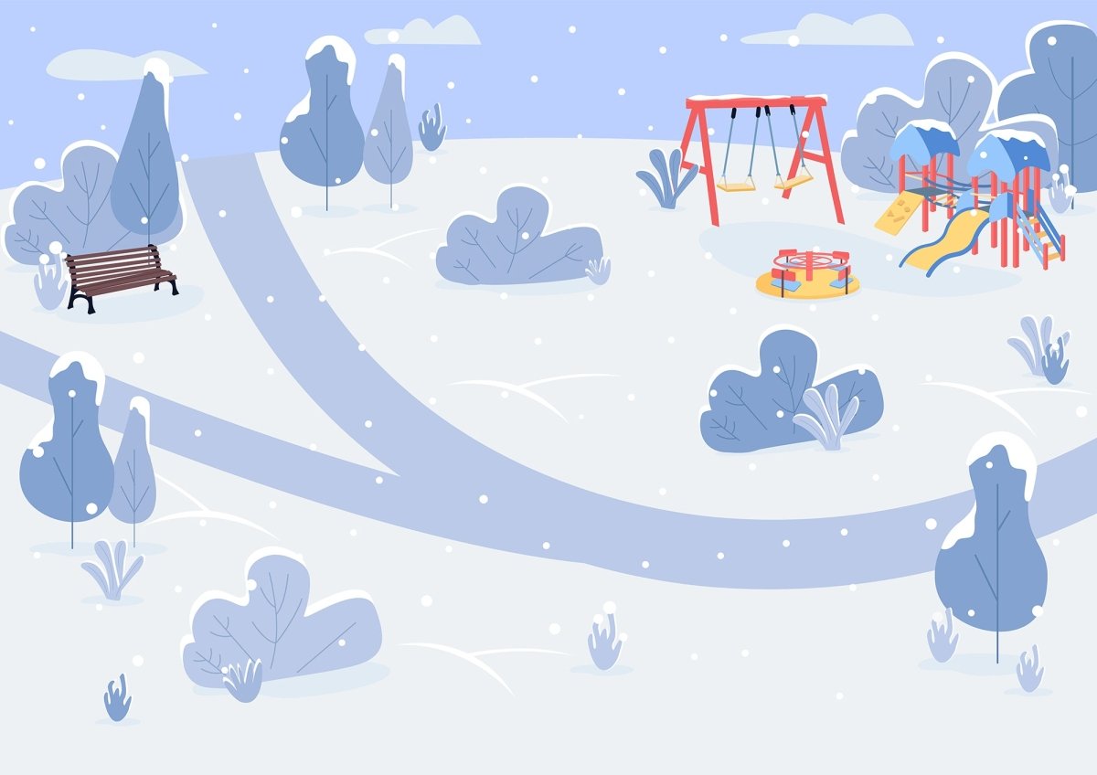 Public park color vector illustration bundle