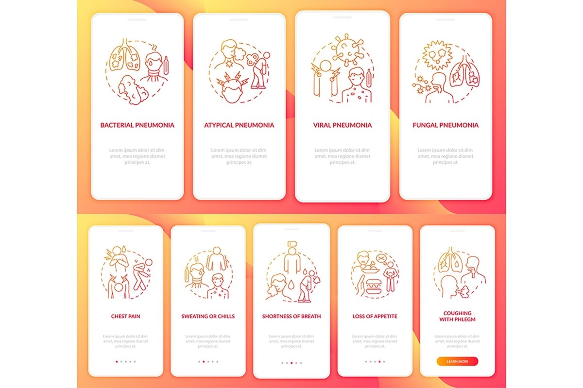 Pulmonary inflammation mobile app page set