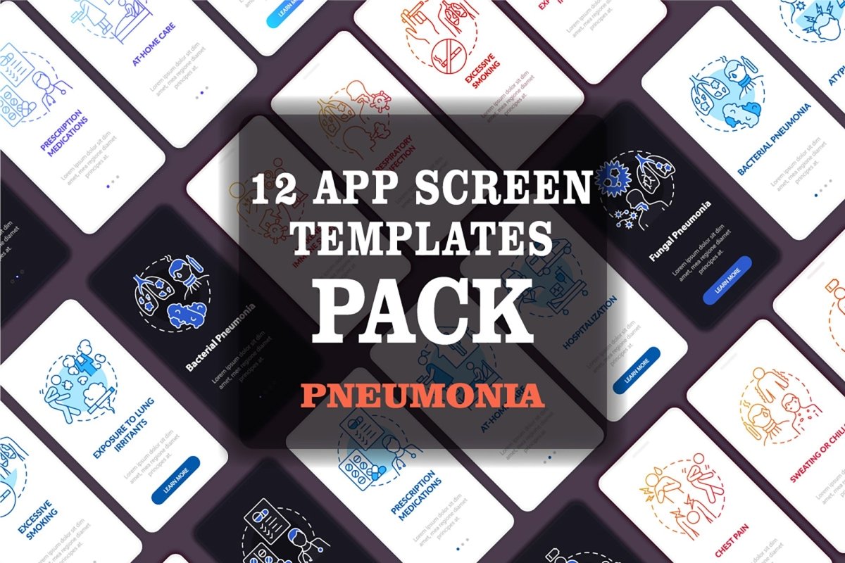 Pulmonary inflammation mobile app page set