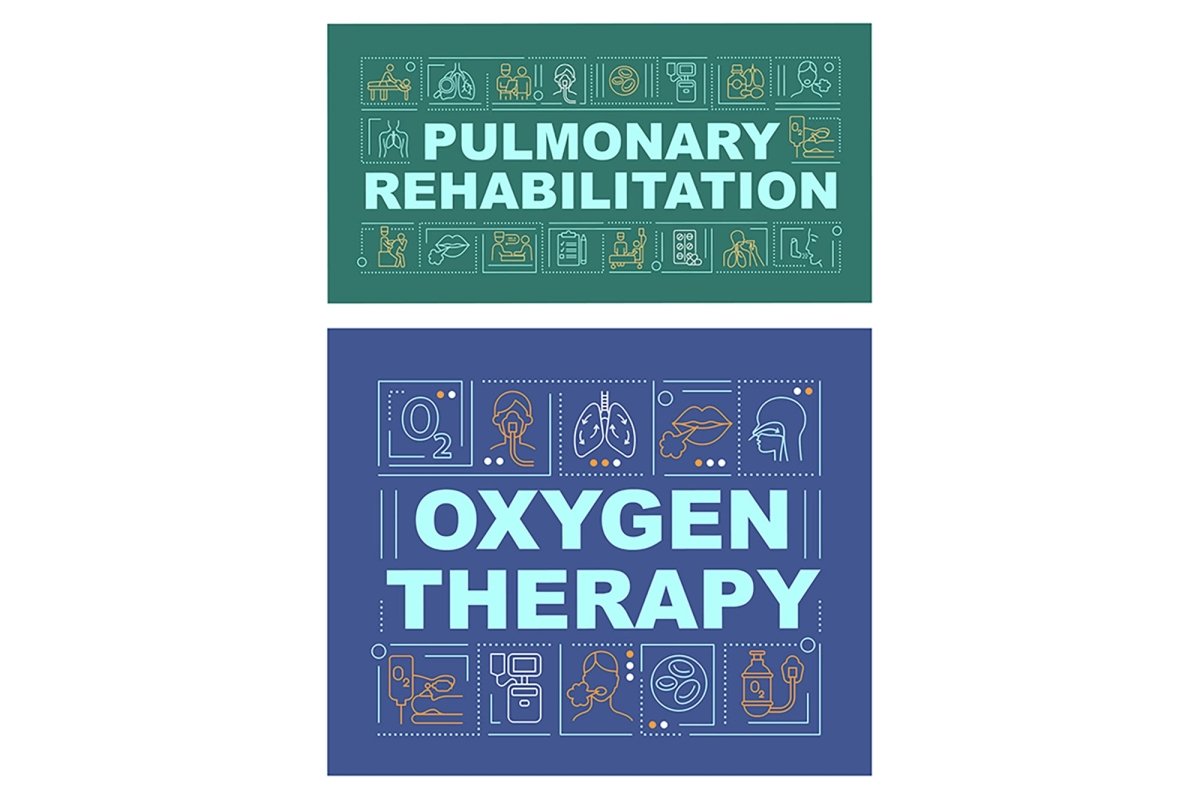 Pulmonary recovery word concepts banner set