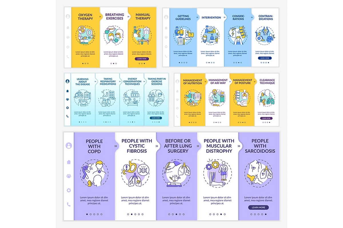 Pulmonary rehabilitation and therapy templates