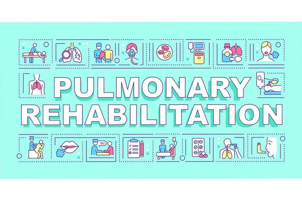 Pulmonary rehabilitation word concepts banner set