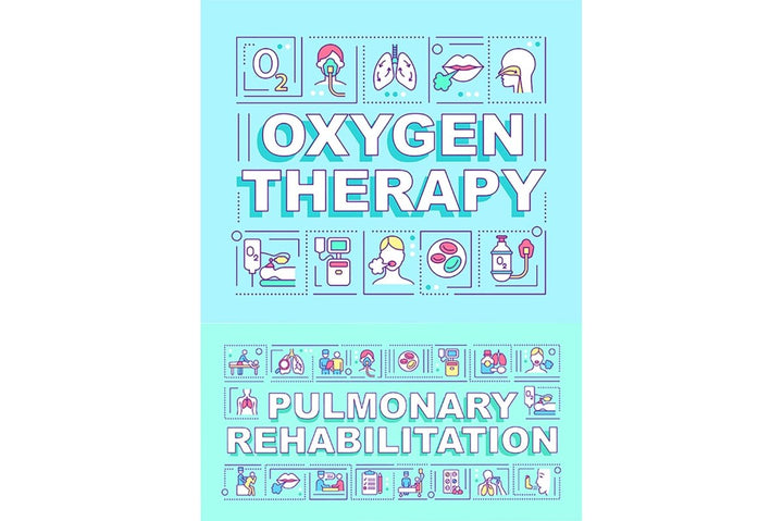Pulmonary rehabilitation word concepts banner set