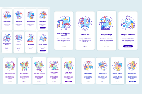 Raising Child App Page Screen Bundle