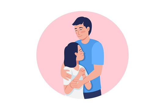Receiving warmth from parent vector isolated illustration set