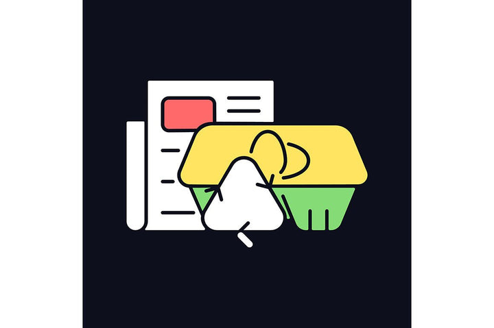 Recycled materials light and dark theme RGB color icons set