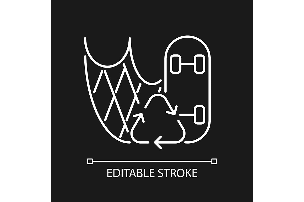 Recycled materials linear icons set for dark and light mode