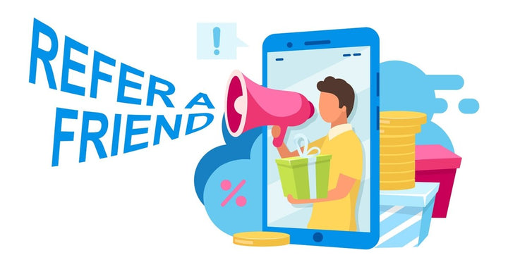Refer a friend flat vector illustration