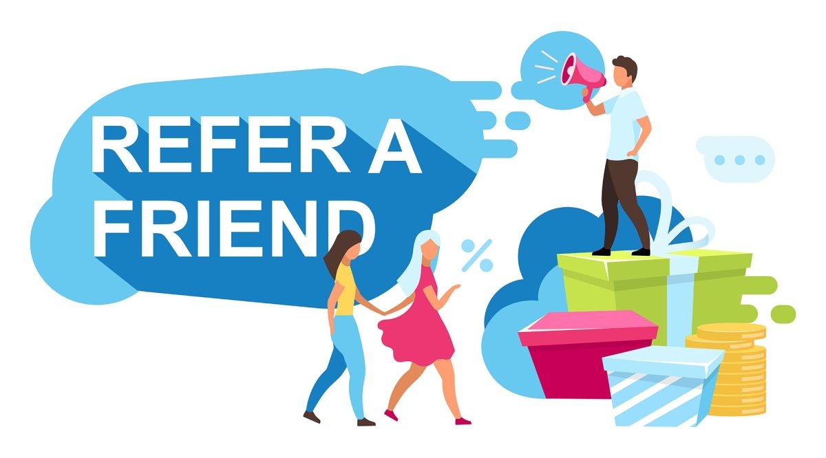Refer a friend flat vector illustration