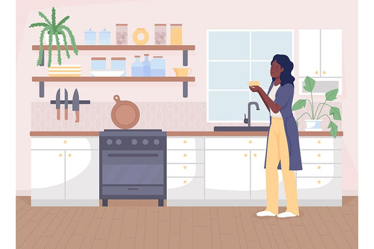 Resting at home flat color vector illustration set