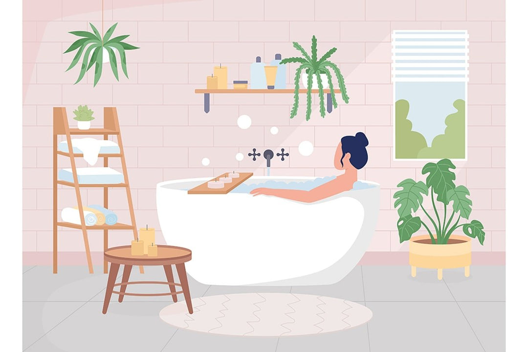 Resting at home flat color vector illustration set