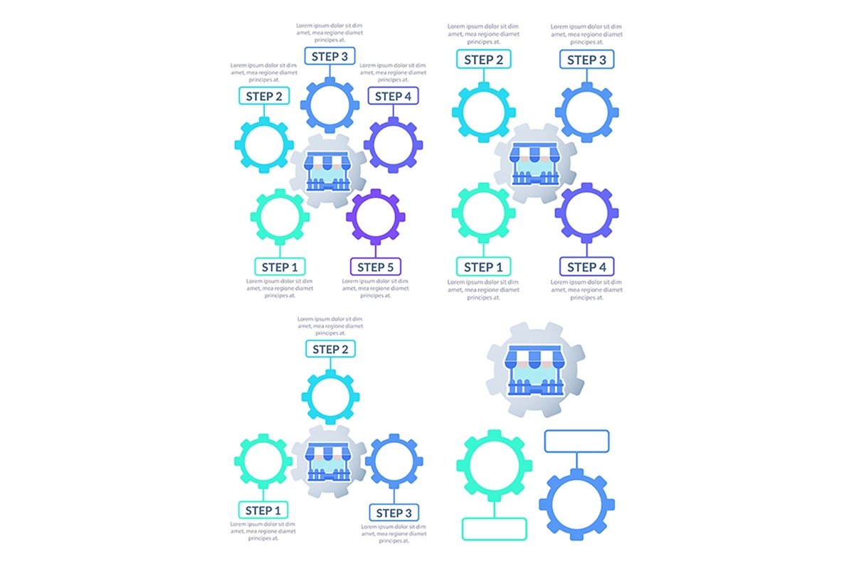 Retailing infographic chart template set