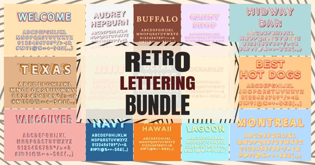 Retro lettering bundle