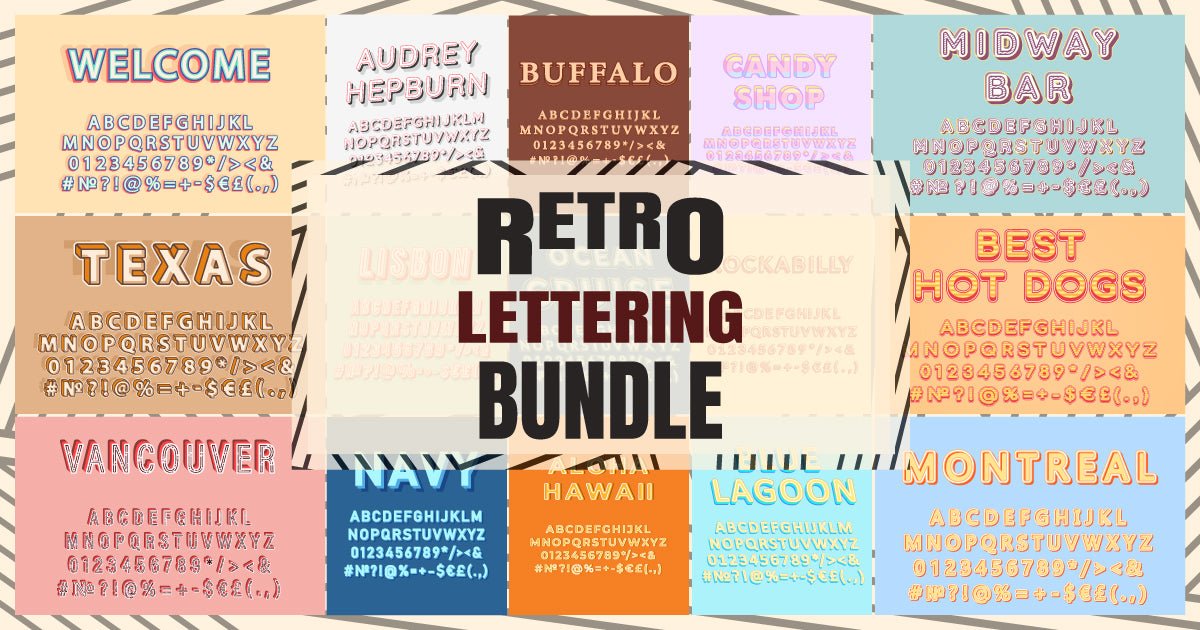 Retro lettering bundle