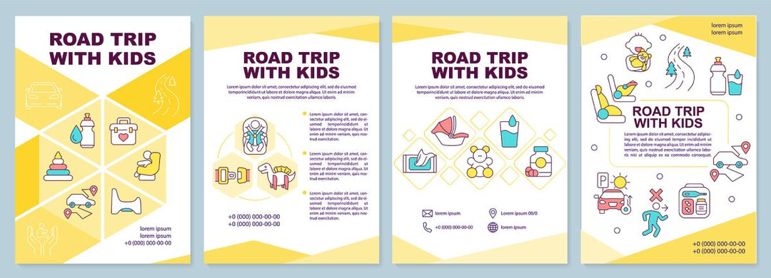 Road trip planning brochure template set