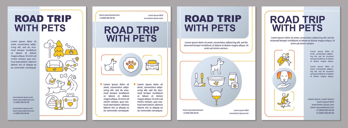 Road trip planning brochure template set
