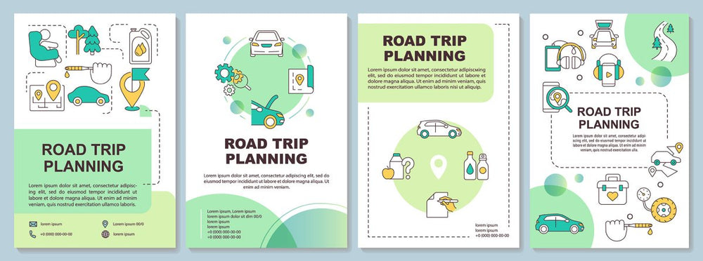 Road trip planning brochure template set
