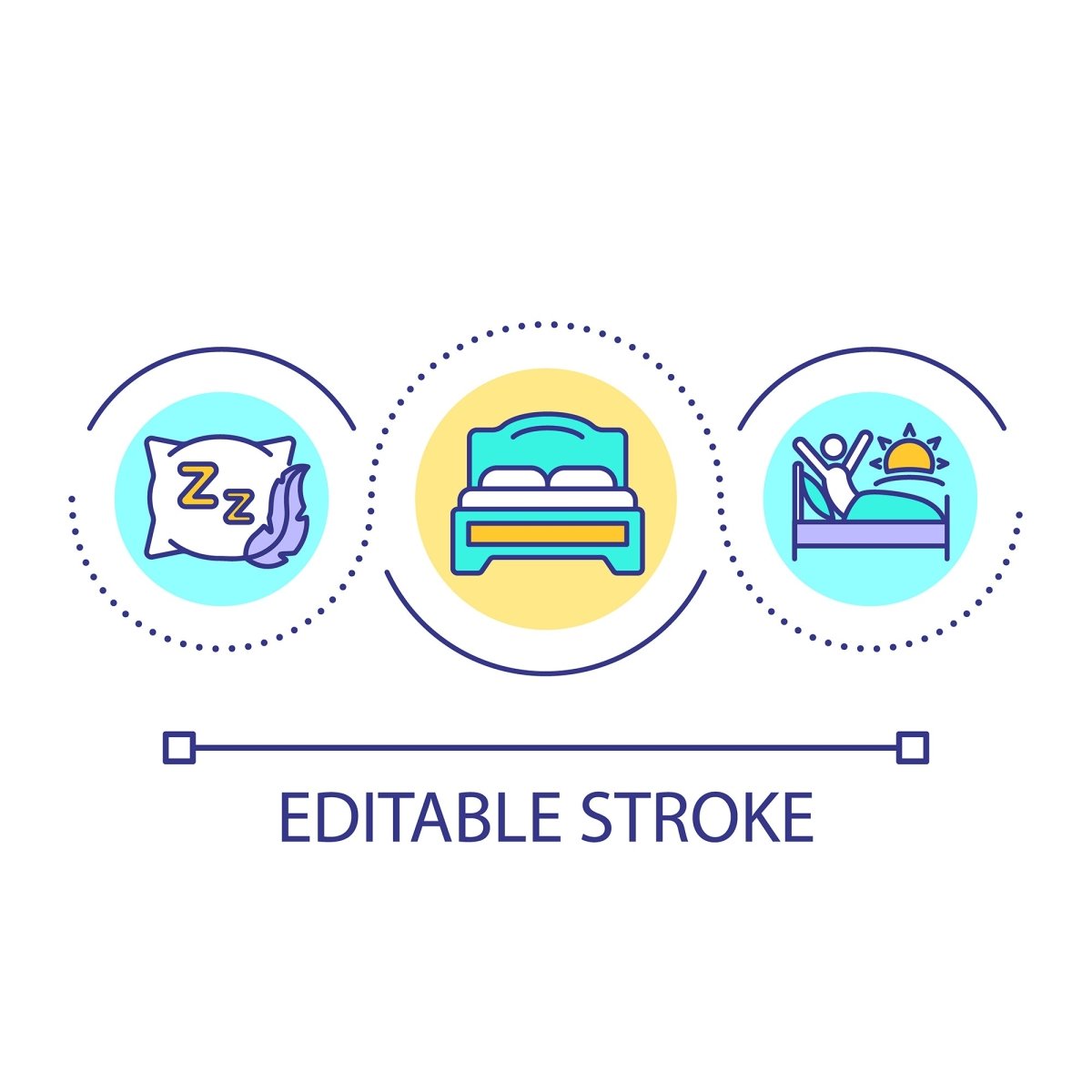 Road trip tips loop concept icon set