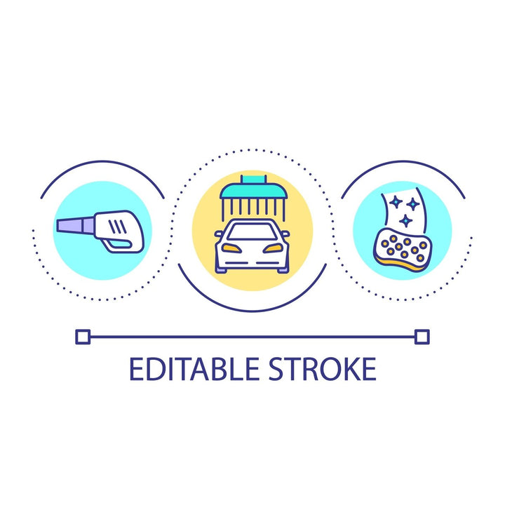 Road trip tips loop concept icon set