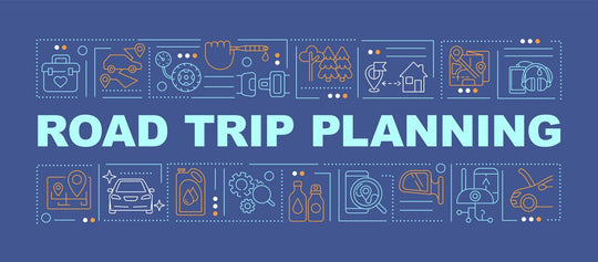 Road trip tips word concepts banner set