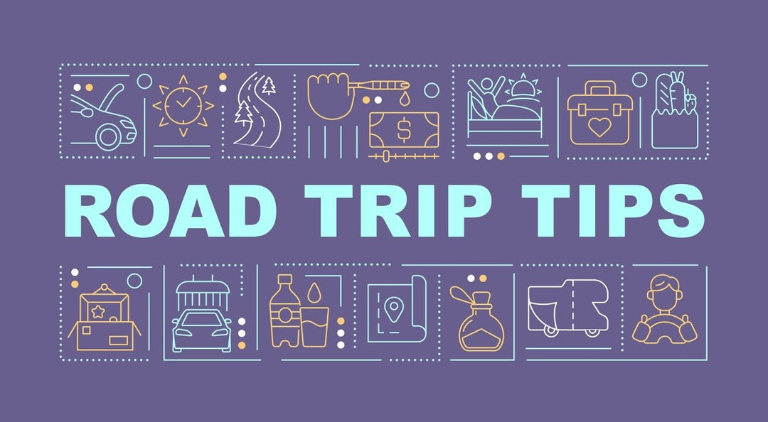 Road trip tips word concepts banner set