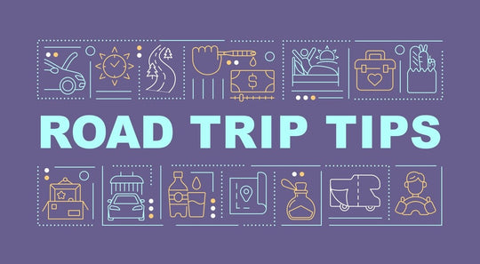 Road trip tips word concepts banner set