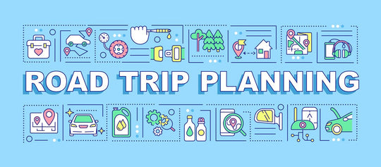 Road trip tips word concepts banner set
