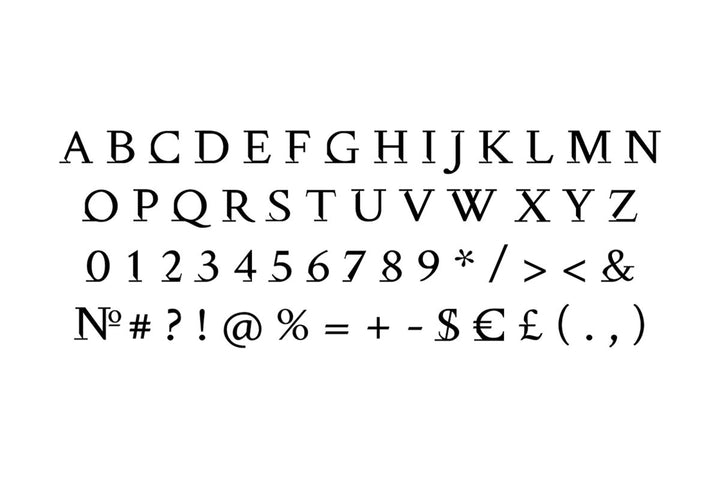 Roman decor alphabet set