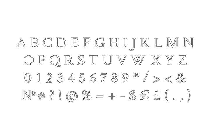 Roman decor alphabet set