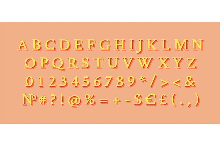 Roman decor alphabet set