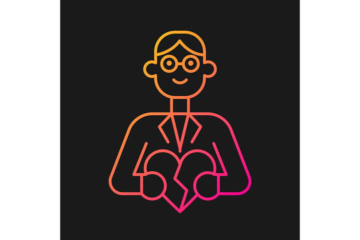 Romance gradient icons set for dark and light mode