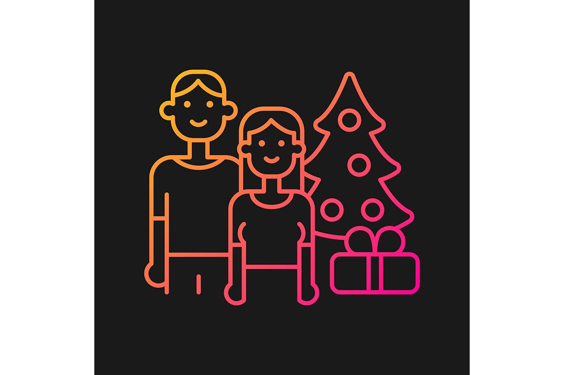 Romance gradient icons set for dark and light mode