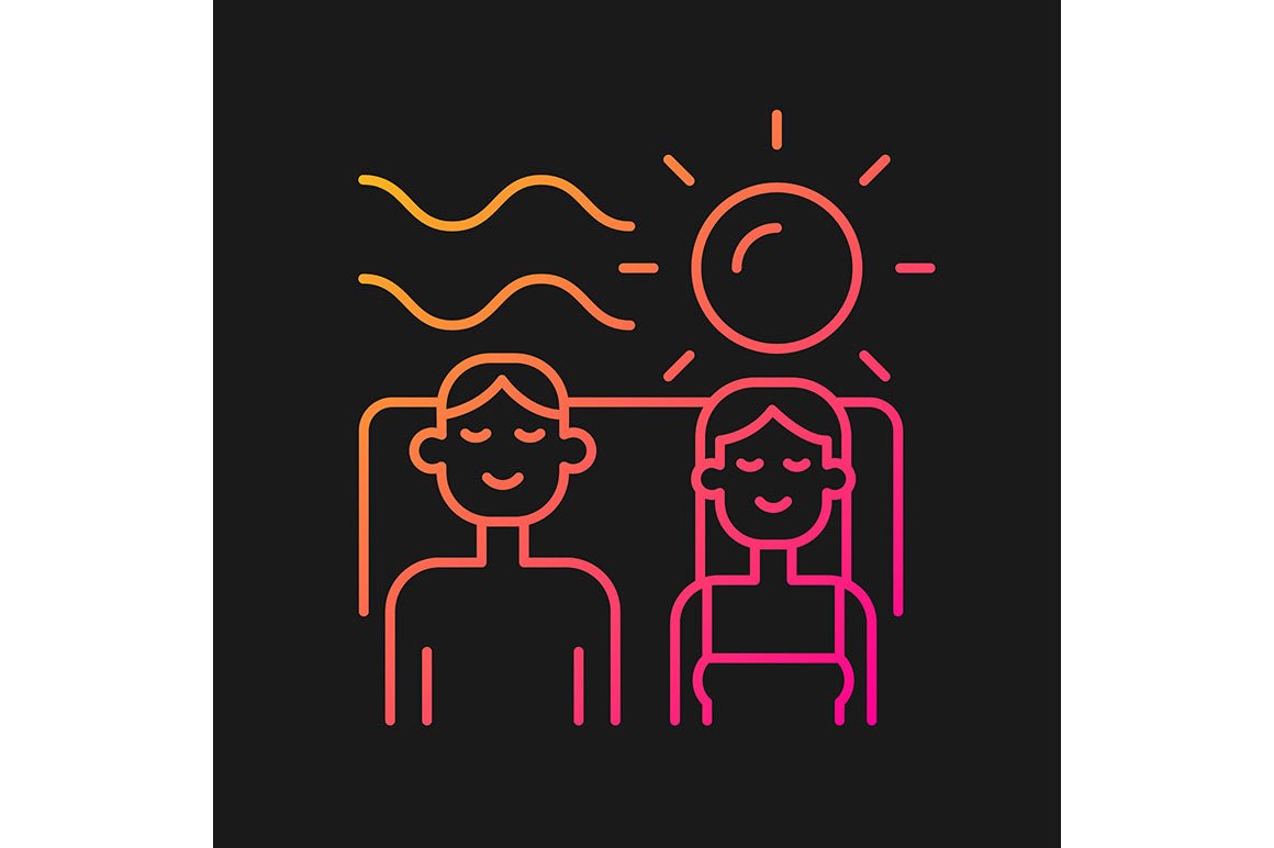Romance gradient icons set for dark and light mode