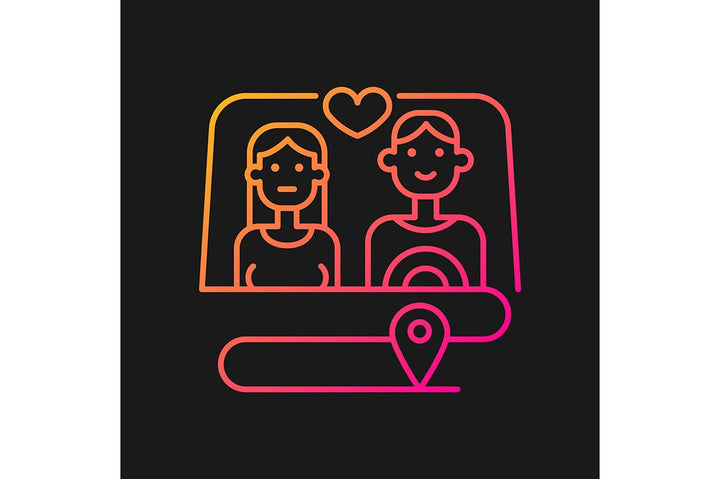 Romance gradient icons set for dark and light mode