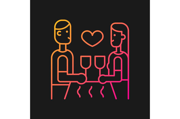 Romance gradient icons set for dark and light mode