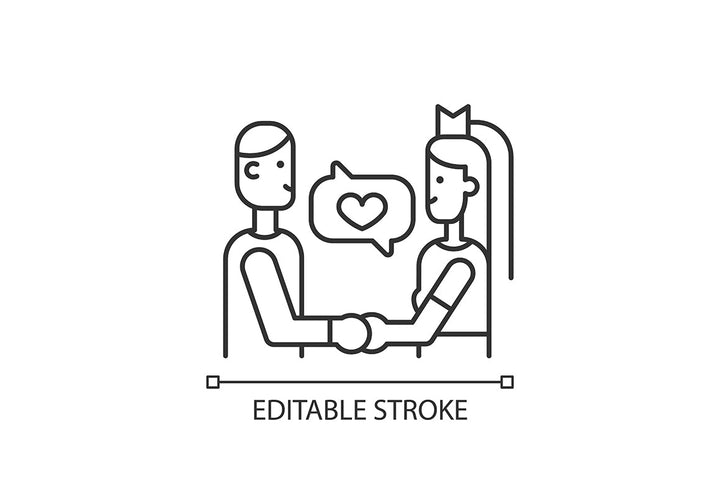 Romance linear icons set for dark and light mode