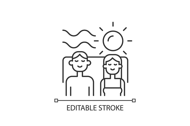 Romance linear icons set for dark and light mode