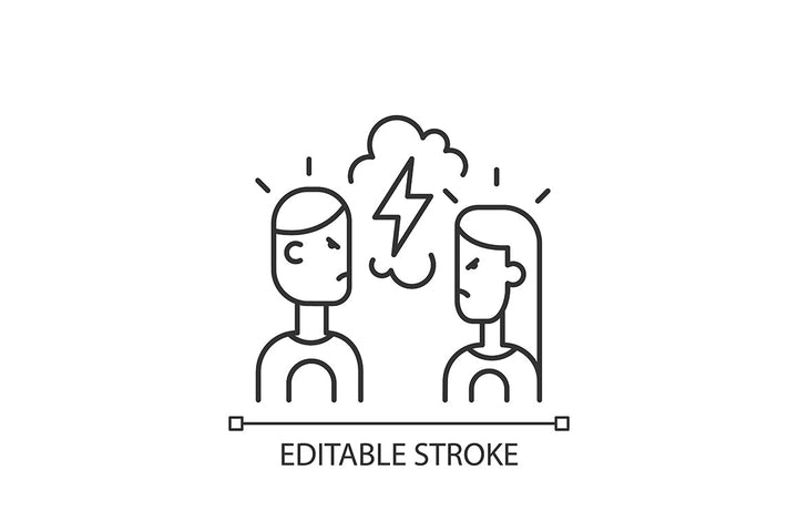 Romance linear icons set for dark and light mode