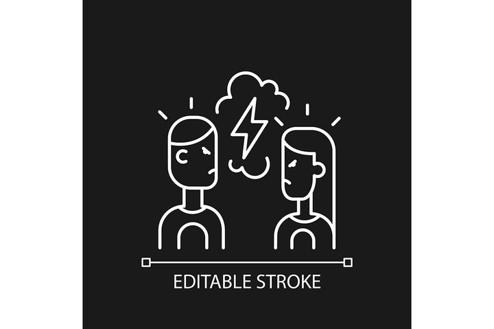 Romance linear icons set for dark and light mode
