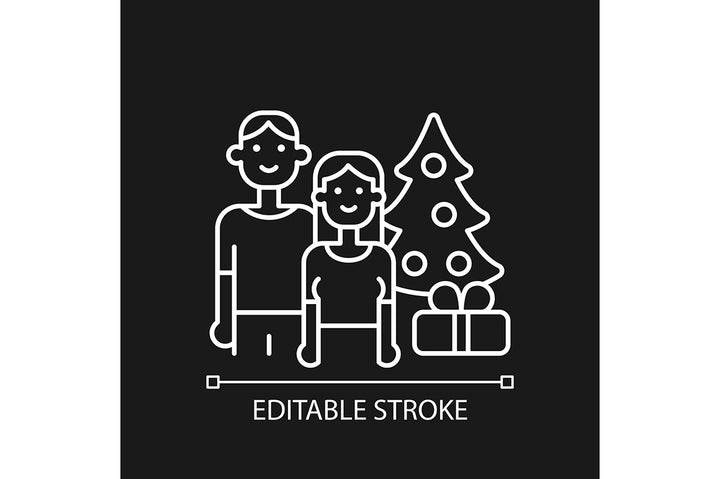 Romance linear icons set for dark and light mode