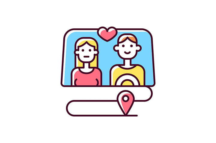 Romance RGB color icons set